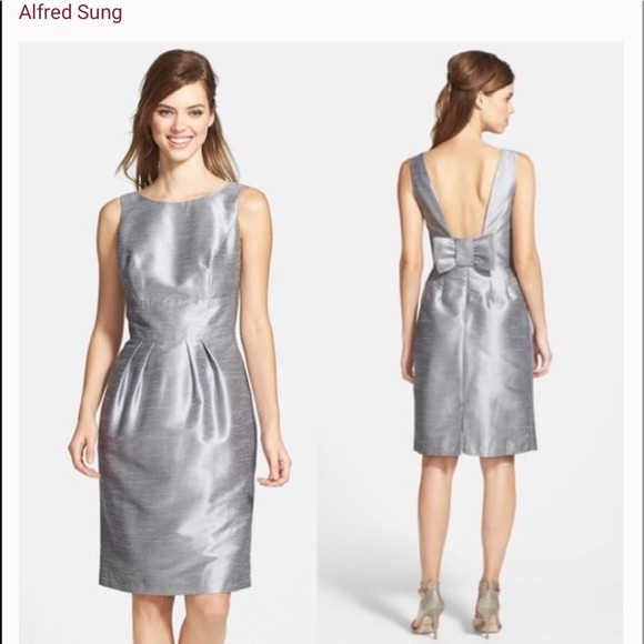 ALFRED SUNG Dresses & Skirts - Silver/grey open back dress